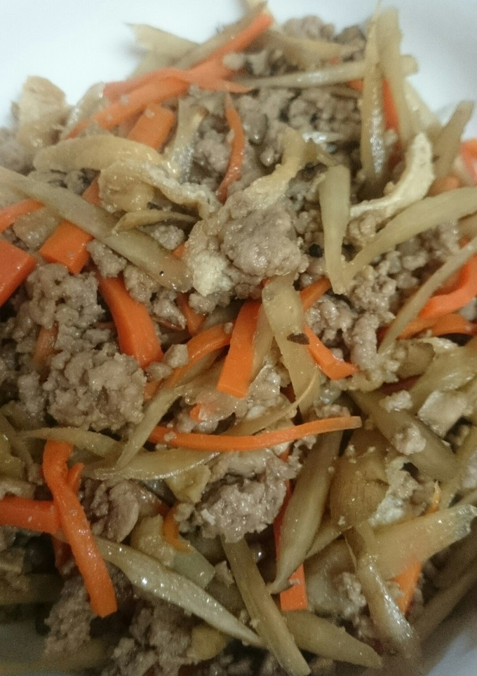 牛蒡とひき肉の混ぜご飯-レシピのメイン写真