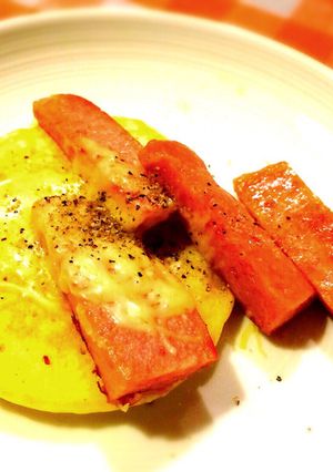 甘くないパンケーキ スパム添え-レシピのメイン写真