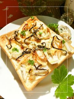 蓮根×桜えび×塩昆布のトースト-レシピのメイン写真