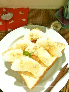ほんわか塩きな粉✾ 梨トースト-レシピのメイン写真