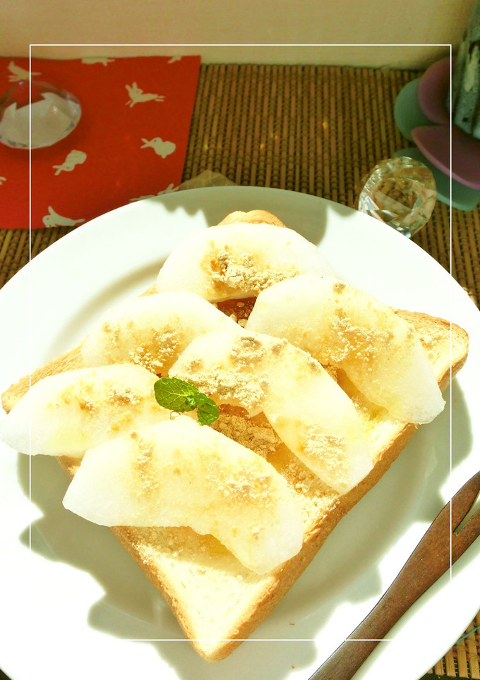 ほんわか塩きな粉✾ 梨トースト-レシピのメイン写真