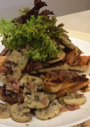 食パン前菜 マッシュルームとパンチェッタ-レシピのメイン写真