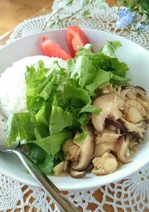 ランチ☆きのこホタテバターのプレート丼★-レシピのメイン写真