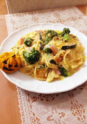 牛乳で♡かぼちゃのまろやかクリームパスタ-レシピのメイン写真