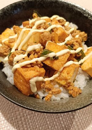 簡単節約!厚揚げと豚ひき肉のコチュジャンだれ炒め-レシピのメイン写真