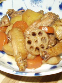 *手羽中と根菜の甘辛炒め煮*-レシピのメイン写真