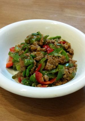 ピーマン大量消費☆豚そぼろ炒め-レシピのメイン写真