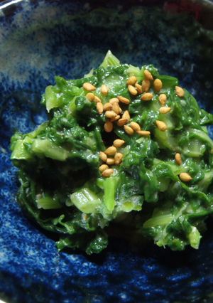 大根の間引き菜で…味噌ワサビ和え-レシピのメイン写真