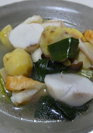 栗と里芋と竹輪の食べる中華スープ-レシピのメイン写真