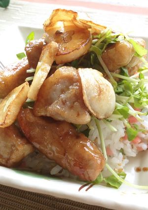 簡単！カラフルご飯✿バルサミコ酢ポーク丼-レシピのメイン写真