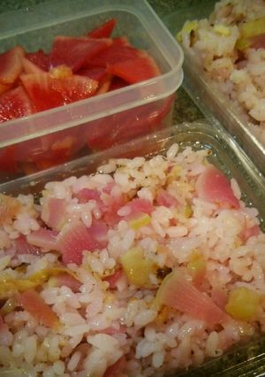 紅芯大根の炊込みご飯＆塩レモンの浅漬け-レシピのメイン写真