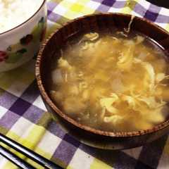 รูปของ ネギとたまごの中華風スープ
