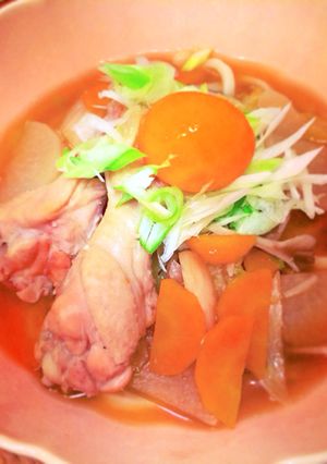 手羽元で美味スープ♡具だくさんおうどん-レシピのメイン写真
