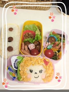 簡単☆アフロな女の子キャラ弁-レシピのメイン写真