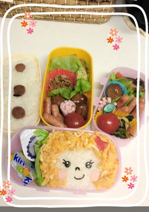 簡単☆アフロな女の子キャラ弁-レシピのメイン写真