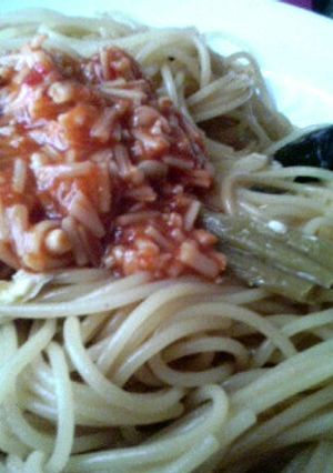 杏な高菜なめたけパスタ-レシピのメイン写真