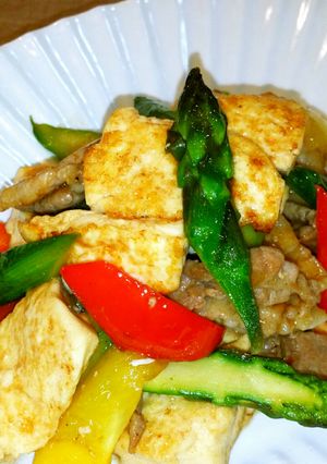 ⭐豆腐・アスパラ⭐オイスターソース炒め♪-レシピのメイン写真