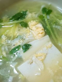 ささっと簡単!豆苗の中華卵スープ-レシピのメイン写真