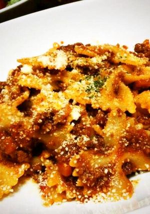 ミートソースパスタ(ファルファーレ)-レシピのメイン写真