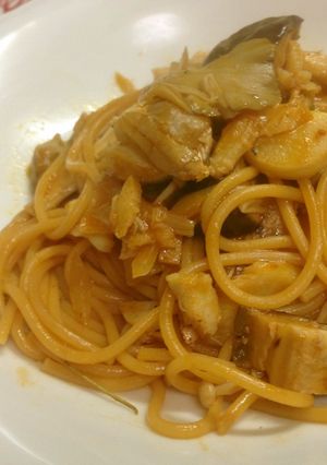 鱈とキノコのトマト ソース パスタ♪-レシピのメイン写真