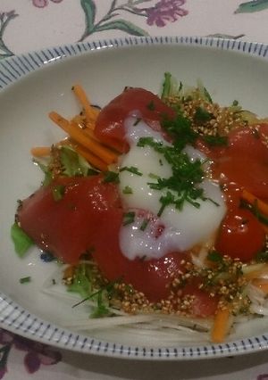 マグロのづけとお野菜の☆ヘルシービビンバ-レシピのメイン写真