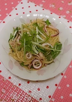いかと水菜のパスタ-レシピのメイン写真