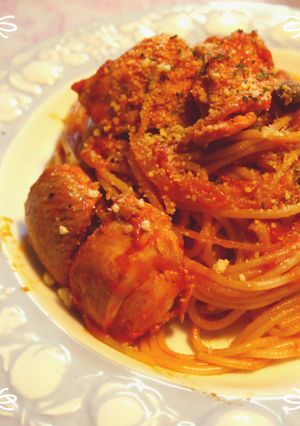 秋鮭とケッパーのトマトクリームパスタ-レシピのメイン写真
