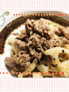 簡単おかず、れんこんと牛肉の炒め煮-レシピのメイン写真