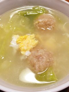 冷凍肉団子とレタスの玉子スープ-レシピのメイン写真
