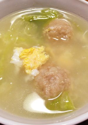 冷凍肉団子とレタスの玉子スープ-レシピのメイン写真