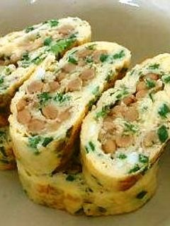 納豆と九条ネギの玉子焼き-レシピのメイン写真