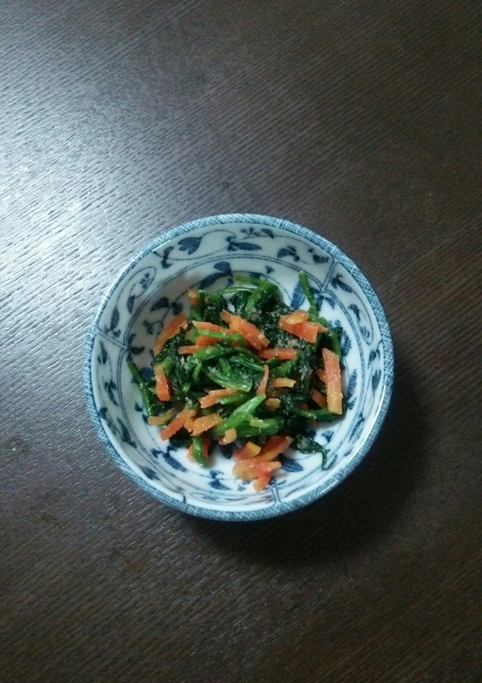簡単♪ほうれん草とにんじんのごまあえ-レシピのメイン写真