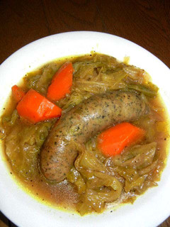 ソーセージとキャベツのカレー風味煮込み-レシピのメイン写真