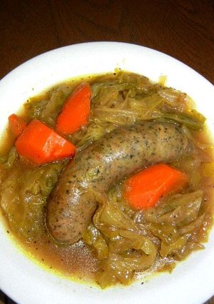 ソーセージとキャベツのカレー風味煮込み-レシピのメイン写真