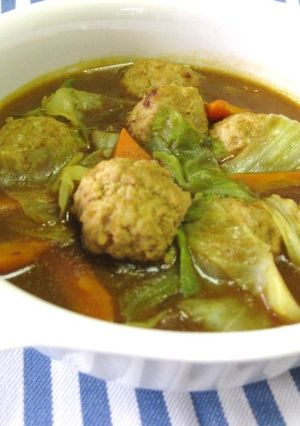 キャベツと肉団子のカレーちゃん♪-レシピのメイン写真
