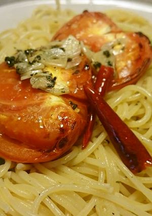 焼きトマトがそのままソースになるパスタ-レシピのメイン写真