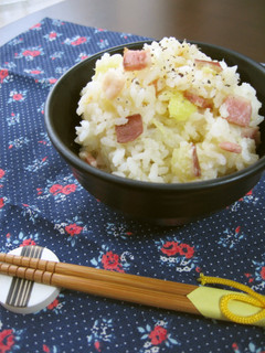 チーズが◎薩摩芋とベーコンの炊き込みご飯-レシピのメイン写真