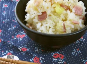 チーズが◎薩摩芋とベーコンの炊き込みご飯-レシピのメイン写真