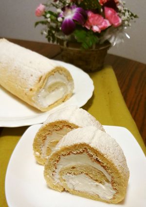 米粉を使った和三盆ロールケーキ-レシピのメイン写真