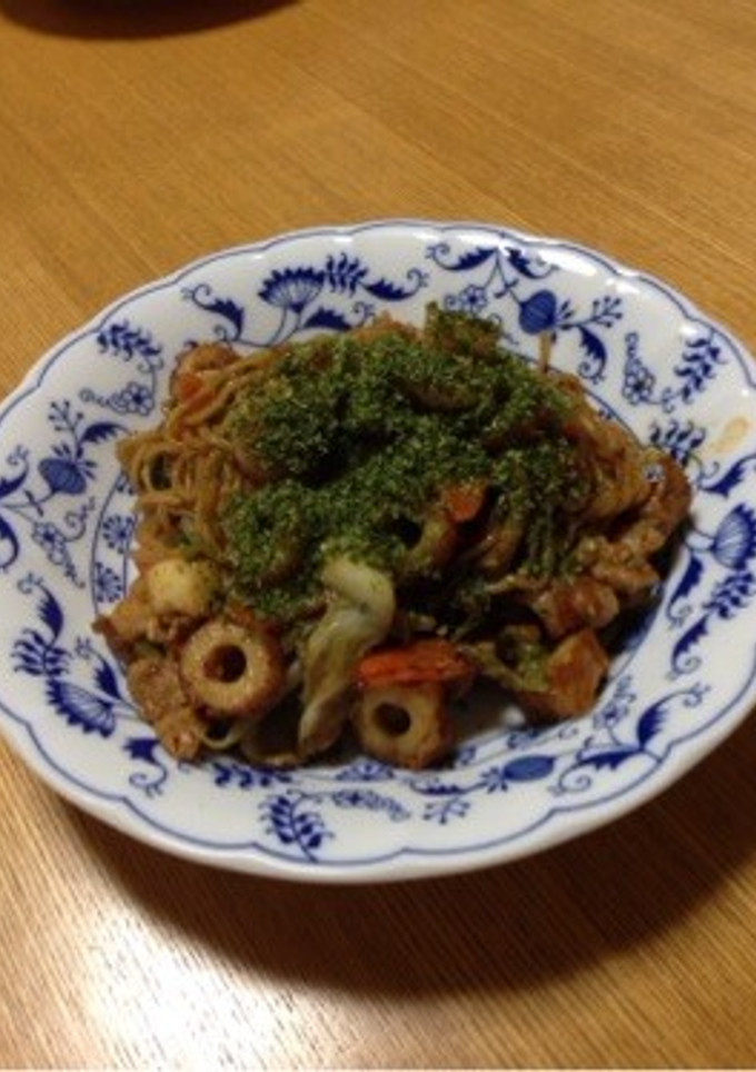 たっぷり！チクワと豚肉のソース焼きそば-レシピのメイン写真
