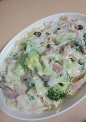 簡単♪具だくさん豆乳クリームパスタ-レシピのメイン写真