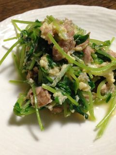 豆苗とシーチキンの玉子とじ-レシピのメイン写真