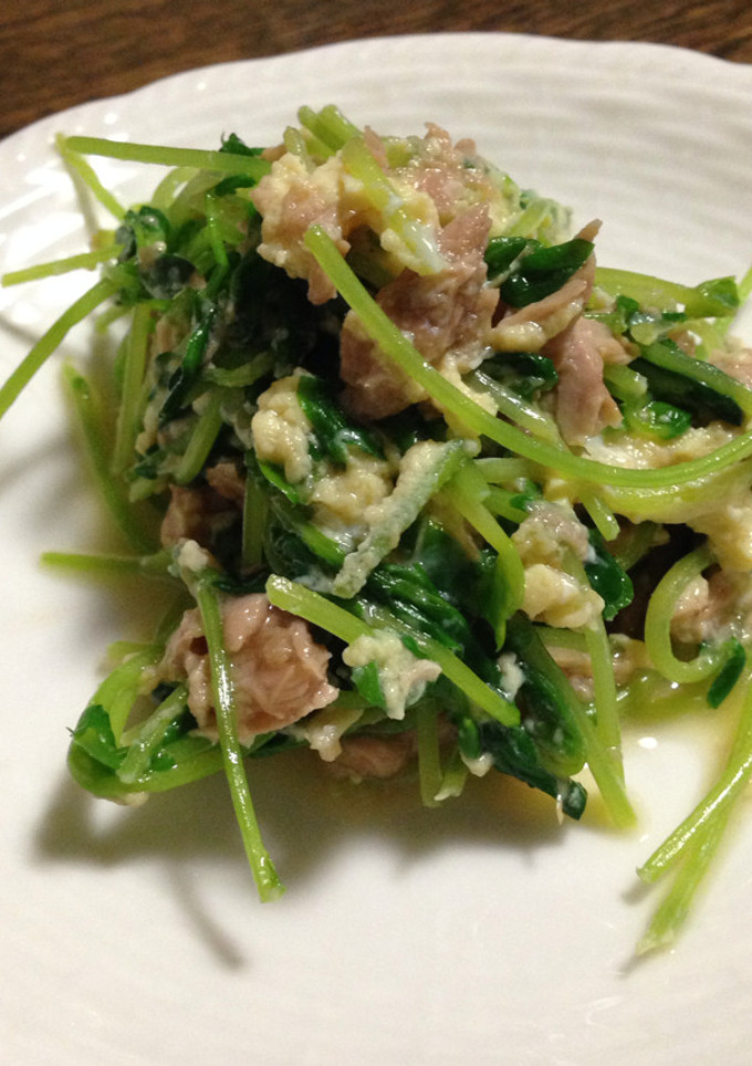豆苗とシーチキンの玉子とじ-レシピのメイン写真