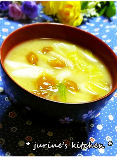 なめことキャベツのお味噌汁-レシピのメイン写真