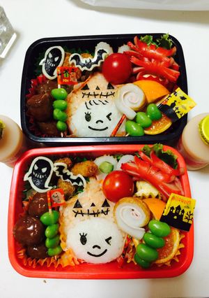 キャラ弁★かぼちゃの被り物ガール-レシピのメイン写真