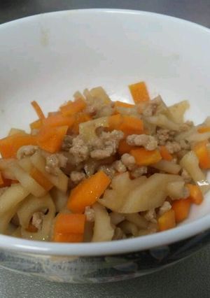 離乳食後期～☆油不使用きんぴられんこん-レシピのメイン写真