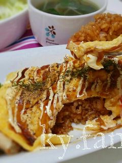 余った焼そばの粉でお好みライス-レシピのメイン写真