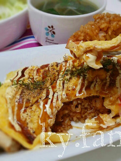 余った焼そばの粉でお好みライス-レシピのメイン写真