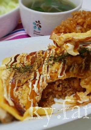 余った焼そばの粉でお好みﾗｲｽ-レシピのメイン写真