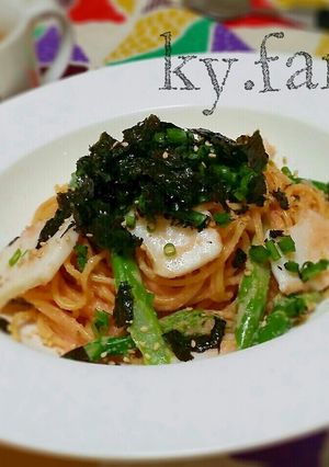 いかｱｽﾊﾟﾗの明太子パスタ-レシピのメイン写真